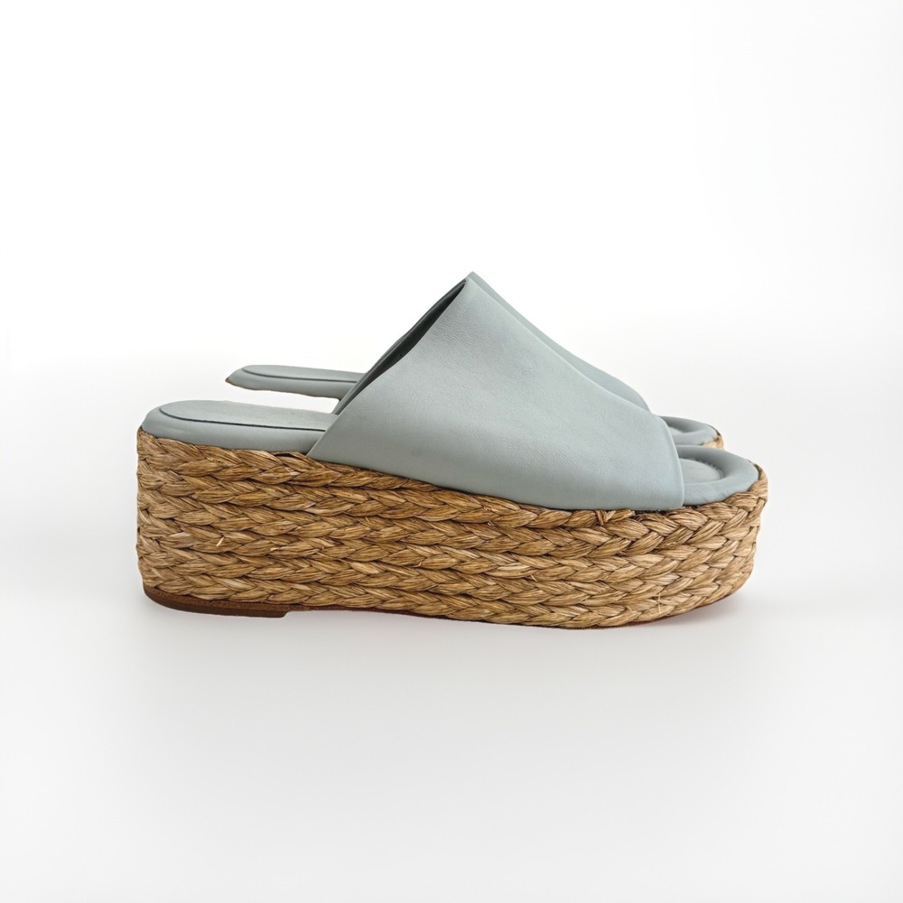 Paloma Barcelò Aryn Sandal Open Toe Wedge in Napasilk Jadite Size 40 US 9.5 - Picture 4 of 10